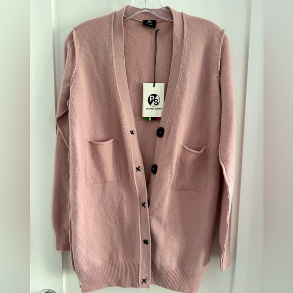 PS Paul Smith Pink Wool Cardigan Sz S NWT